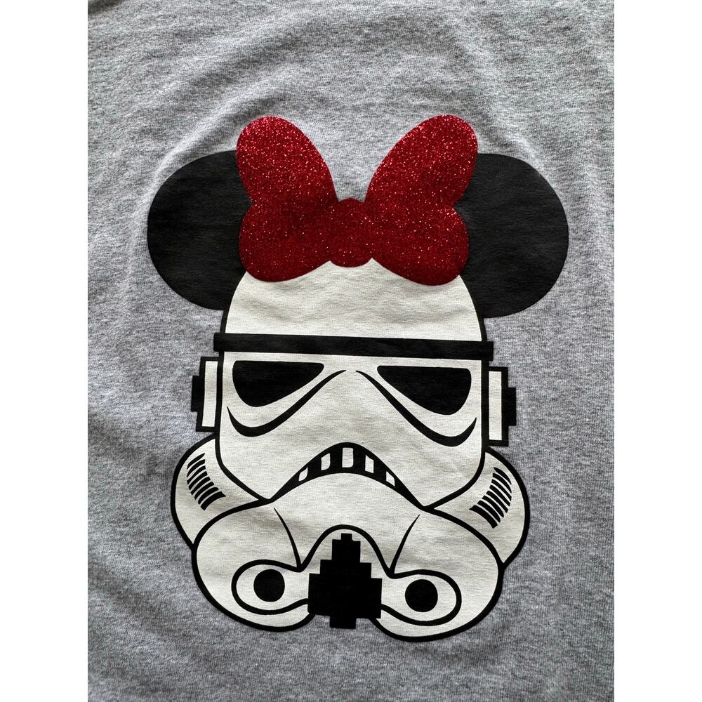 Disney Star Wars Stormtrooper Minnie Bow Graphic T Shirt Gray Gildan 3XL - Picture 8 of 10